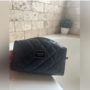 Chanel Black Quilted Cosmetic Case